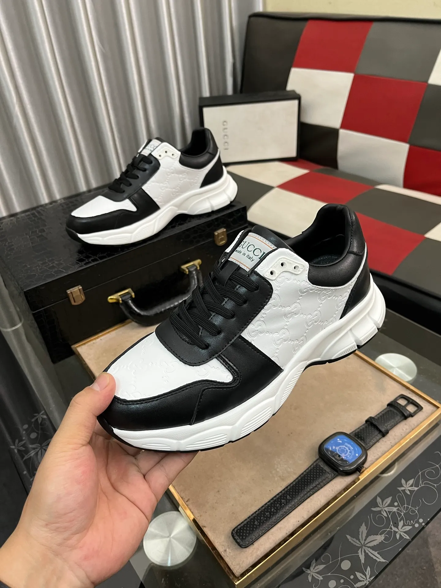 Men's shoes 💰440⌚️⌚️ (GUCCI-Gucci) luxury brand sports and casual shoes, imported original material, sheepskin lining, high-end and comfortable, original outsole is light and wear-resistant! Purely handmade, details determine quality! 38-443️⃣colors available